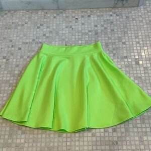 Neon Green A-Line Spandex Skirt